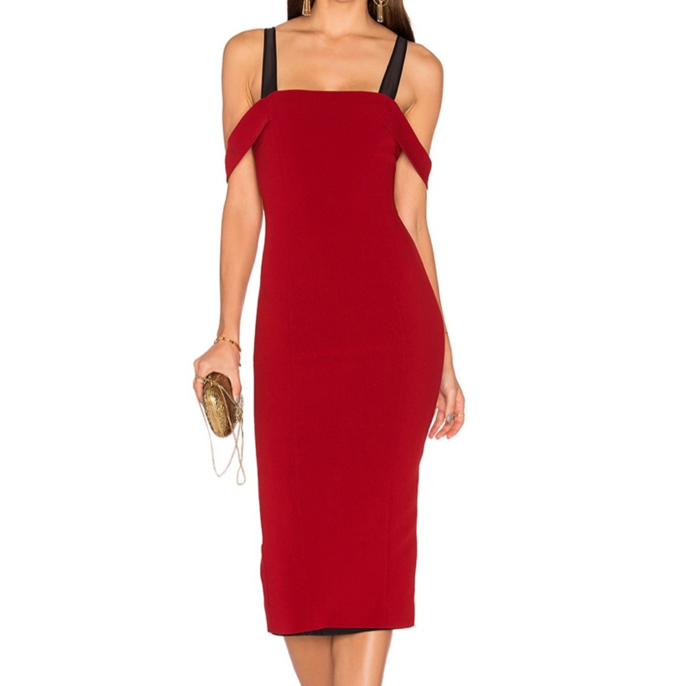 BLACK NWOT Cinq à Sept evening midi dress